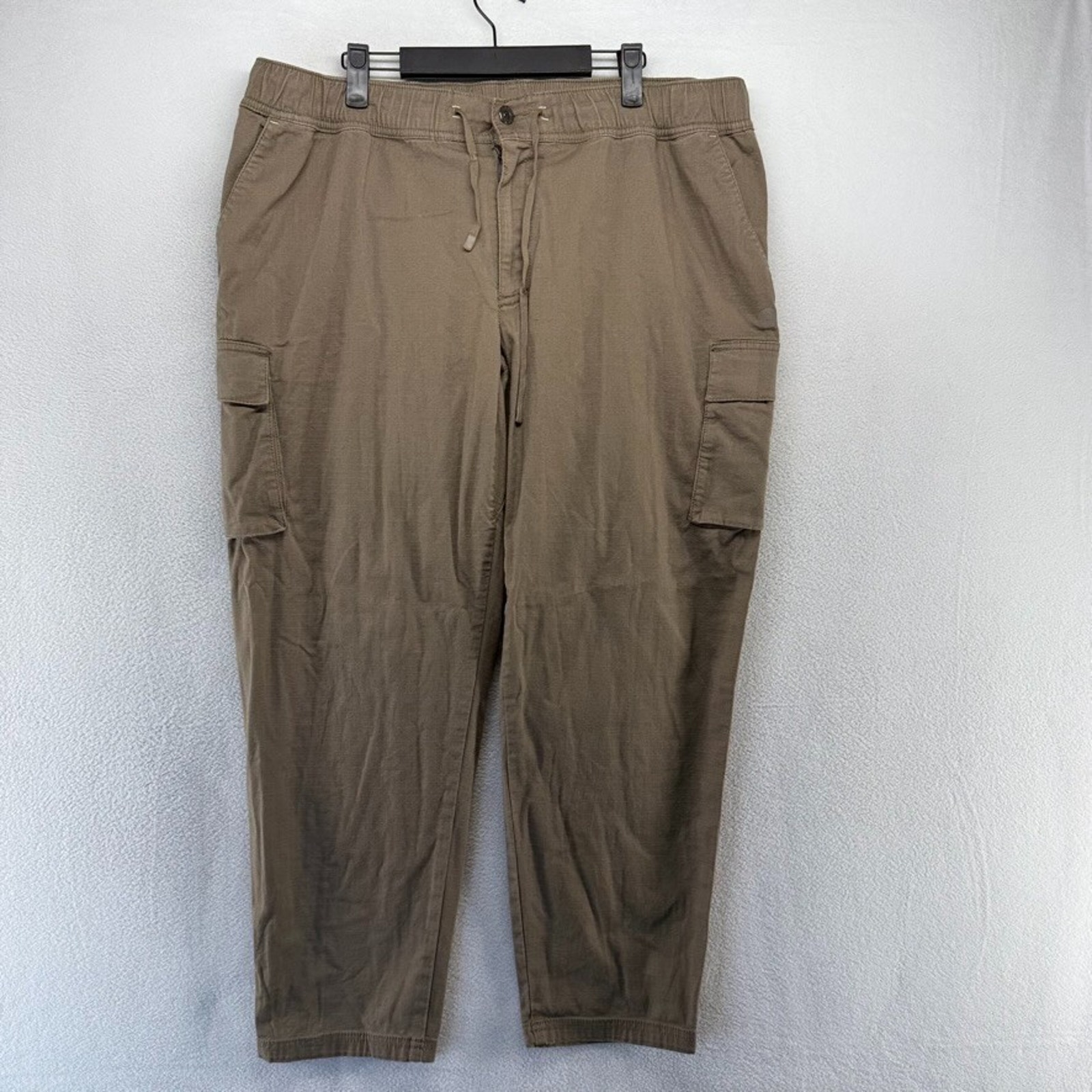 Ll Bean Pants Mens Xl Brown Ripstop Explorer Lightweight Elastic Waist Cargo